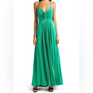 ALC green pleated dress